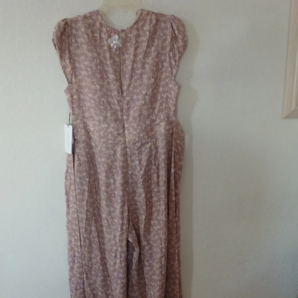 New Cotton Candy LA pink floral jumpsuit size large - Picture 6 of 9
